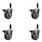 Service Caster 4'' Thermoplastic Rubber Swivel 1'' Expanding Stem Caster Set with Brake, 4PK SCC-EX20S414-TPRB-PLB-1-4 - alternate 1